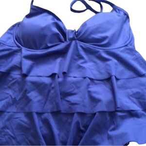 APT 9 royal blue size 12 padded push up w/ underwire halter ties at neck